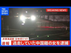 JR東海道線・女性切りつけ事件　逃走していた中国籍の女を逮捕　「弁護士と相談してから話します」と認否を留保　神奈川県警｜TBS NEWS DIG