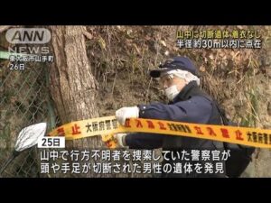 山中に切断遺体 着衣なし 半径約30m以内に点在　東大阪市(2025年1月30日)
