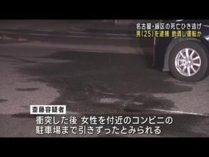未明の死亡ひき逃げ事件 25歳の男を逮捕 呼気から基準値超えるアルコール 容疑認める 名古屋市緑区 (25/02/15 14:43)