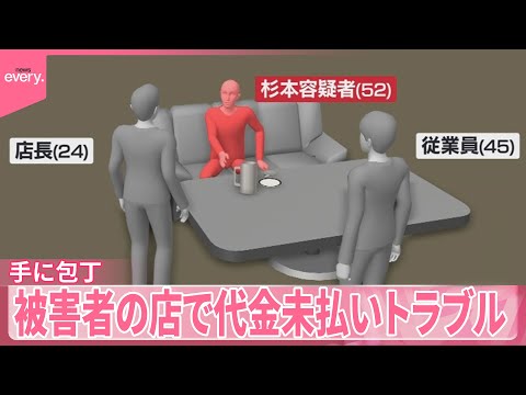 【飲食店従業員を包丁で切りつけか...】逮捕の男、店で代金未払いトラブル複数回 店長は容疑者の部屋で死亡