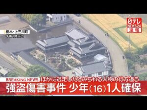 【速報】栃木の強盗傷害事件  現場近くにいた16歳少年1人の身柄を確保