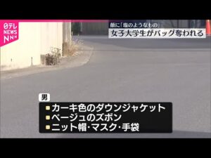 【事件】「塩のようなもの」顔に塗られ…路上で女子大学生が現金入りバッグを奪われる  千葉・松戸市