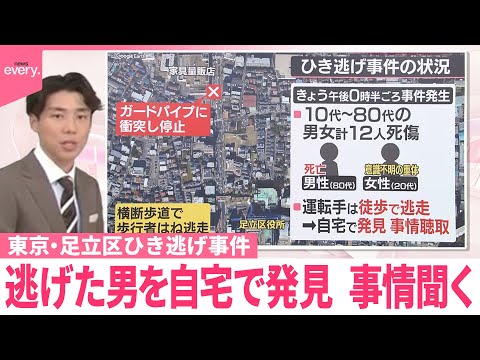 【足立区ひき逃げ】逃げた男を自宅で発見、事情聞く  状況は？