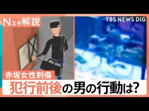 【2時間半前からビルの隙間に…】犯行前後の一部始終　赤坂女性刺傷事件　防犯カメラに逃走中の男の姿【Nスタ解説】｜TBS NEWS DIG