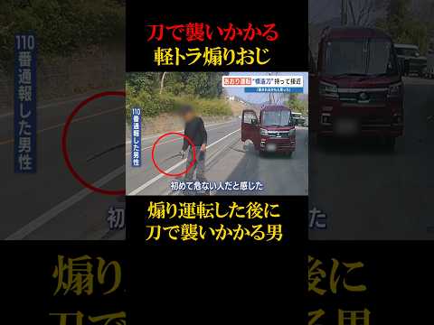 煽り運転をした後に刀で襲いかかった軽トラ男#shorts #事件 #煽り運転