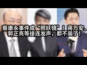 蔡康永事件成“照妖镜”！蒋万安、郭正亮等接连发声，都不装了！