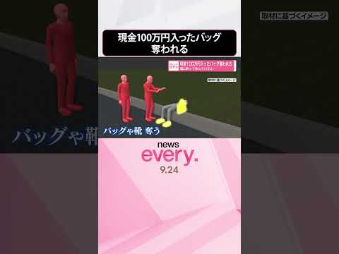 【事件】2人組の男に現金100万円入ったバッグ奪われる  酒に酔って休んでいると…  #shorts